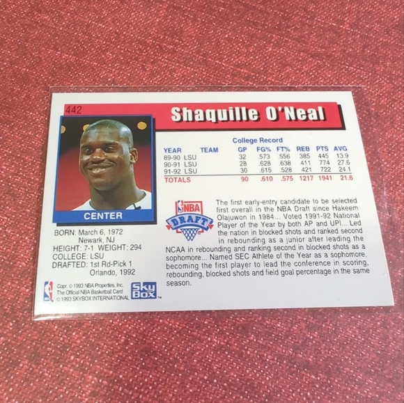 🏀1994-95 HOOPS BASKETBALL BIG NUMBERS SILVER SHAQUILLE O'NEAL #442 - MAGI… - Picture 4 of 5